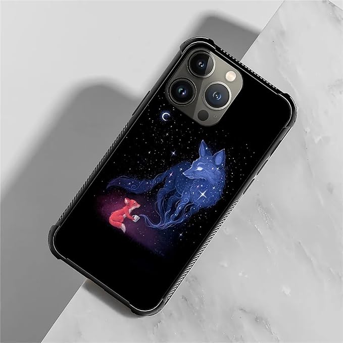 for iPhone 13 Pro Case, Galaxy Fox Wolf Pattern Graphic Design Girl Boy Soft - Image 7