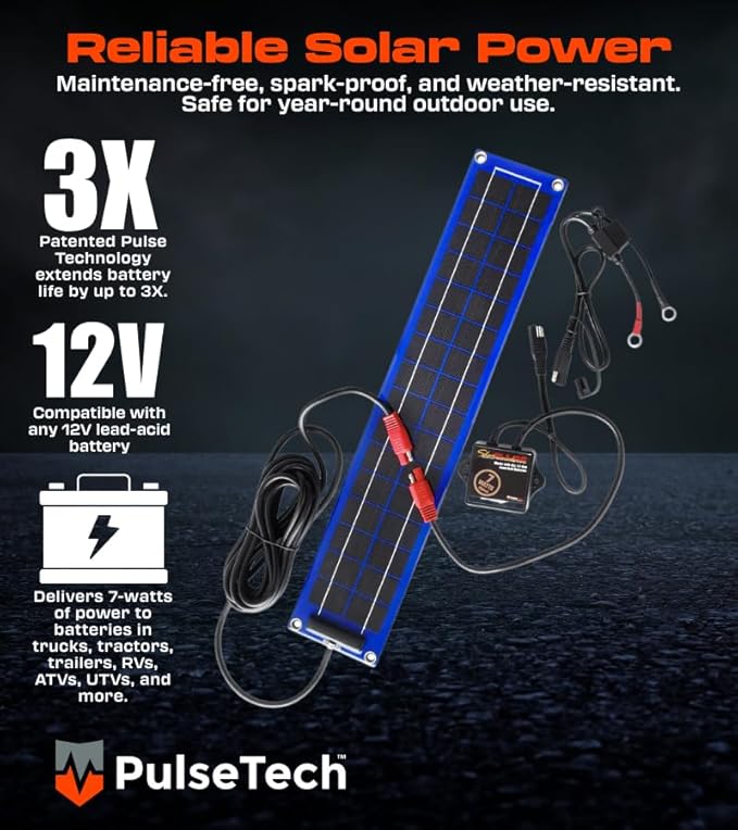 PulseTech SolarPulse SP-7 Slim Design Solar Battery Charger Maintainer - Image 3