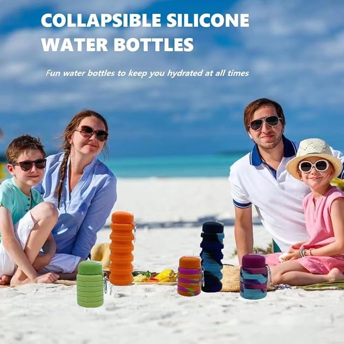 Collapsible Water Bottles 3 Pack 16oz, Travel Portable Sport Water Bottle - Image 4