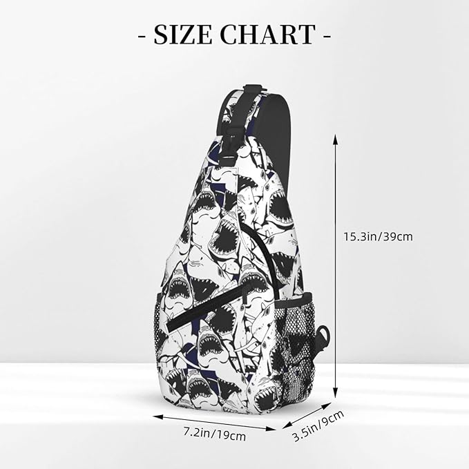 Shark Sling Bag For Women Men Fashion Backpack Crossbody Shoulder Bag Sling - Image 3
