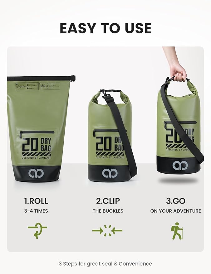 Lamicall Dry Bag Waterproof Backpack - 5L/10L/20L/30L/40L Large Water Proof Bag - Image 6