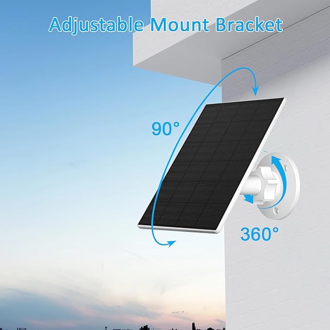 2W Solar Panel for Security Camera Outdoor, USB/USB-C Charger - Image 4