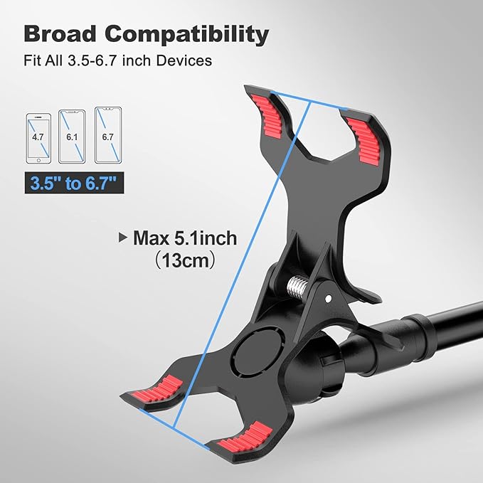 Gooseneck Cell Phone Holder, Universal 360 Flexible Phone Stand Lazy Bracket - Image 3