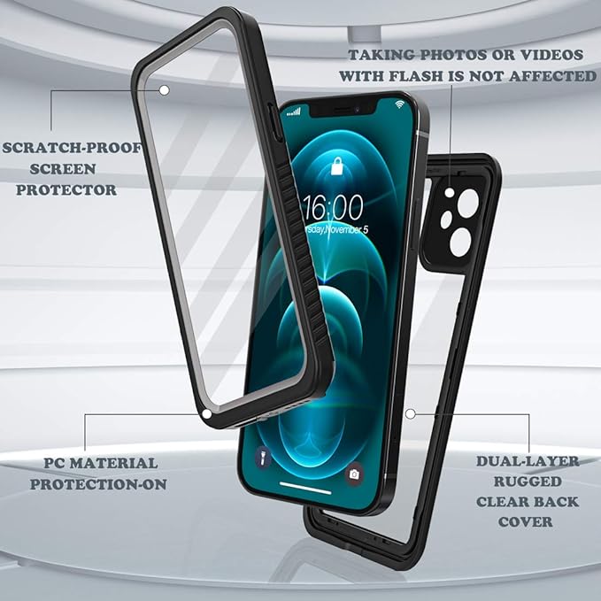 Diverbox for iPhone 12 Waterproof Case, Waterproof Shockproof Dustproof IP68 - Image 3