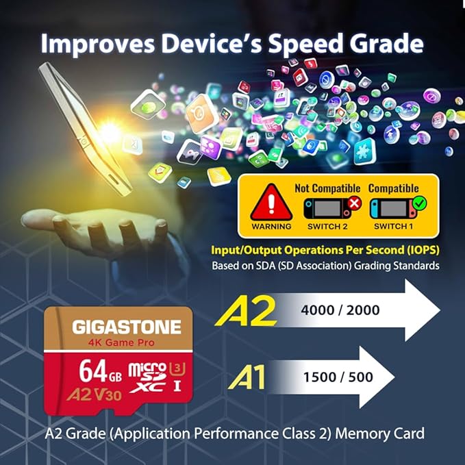 【For Switch 1 Only】GIGASTONE 64GB Micro SD Card, 4K Game Pro, MicroSDXC Memory - Image 7