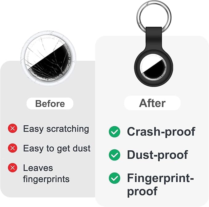 Linsaner Case for AirTag 2nd Gen & 1st Gen, Silicone Holder Keychain Key Ring - Image 7