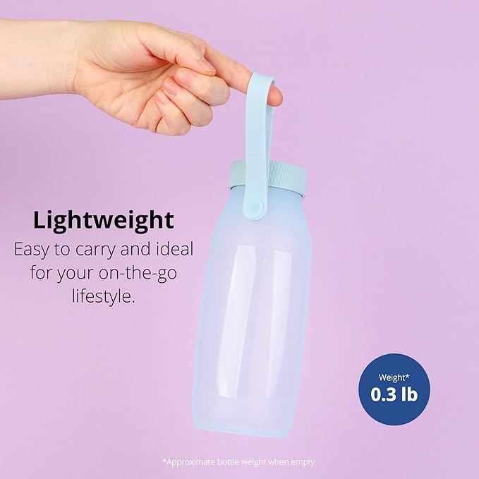 BLUE GINKGO Collapsible Water Bottle – Lightweight, Foldable Silicone Bottles - Image 4