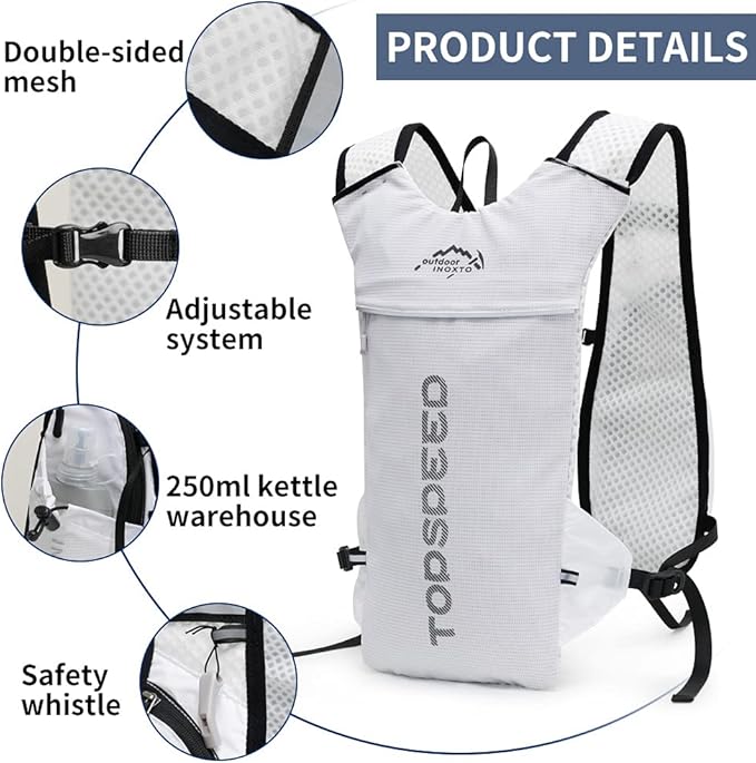 INOXTO Running Hydration Vest Backpack, Lightweight Insulated Pack - Image 2