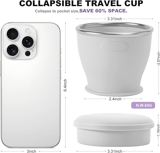 Collapsible Travel Cup, BPA-Free Reusable Water Cup, Lightweight Drinking Cups - Image 4