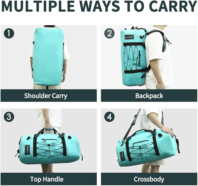 80L Dry Bag Large Waterproof Bag Roll-Top Heavy Duty Fishing Duffel Bag - Image 5