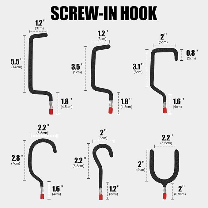 Garage Hooks Heavy Duty, Wall Mounted Steel Tool Hangers - Image 2