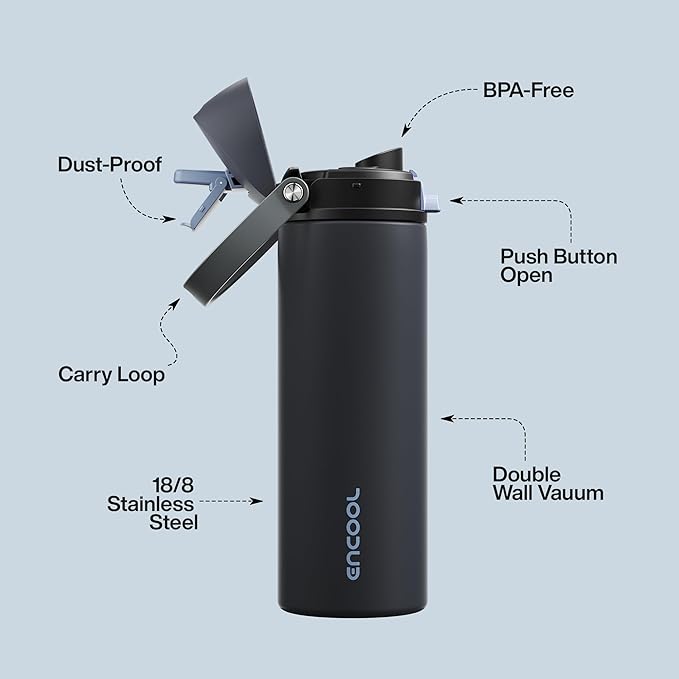 Insulated Water Bottle with Straw - Image 4