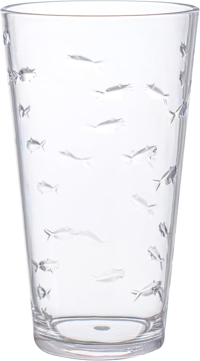 KLIFA- CHARLESTON- 19 oz, Acrylic Fishing Highball, School of Fish Drinking - Image 3