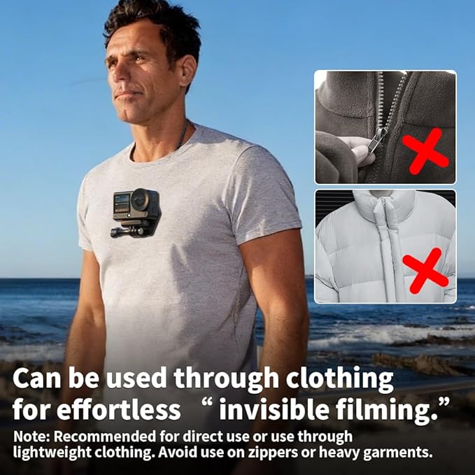 Magnetic Action Camera Chest Mount, Magnetic Neck Mount + Adjustable Neck Strap - Image 8