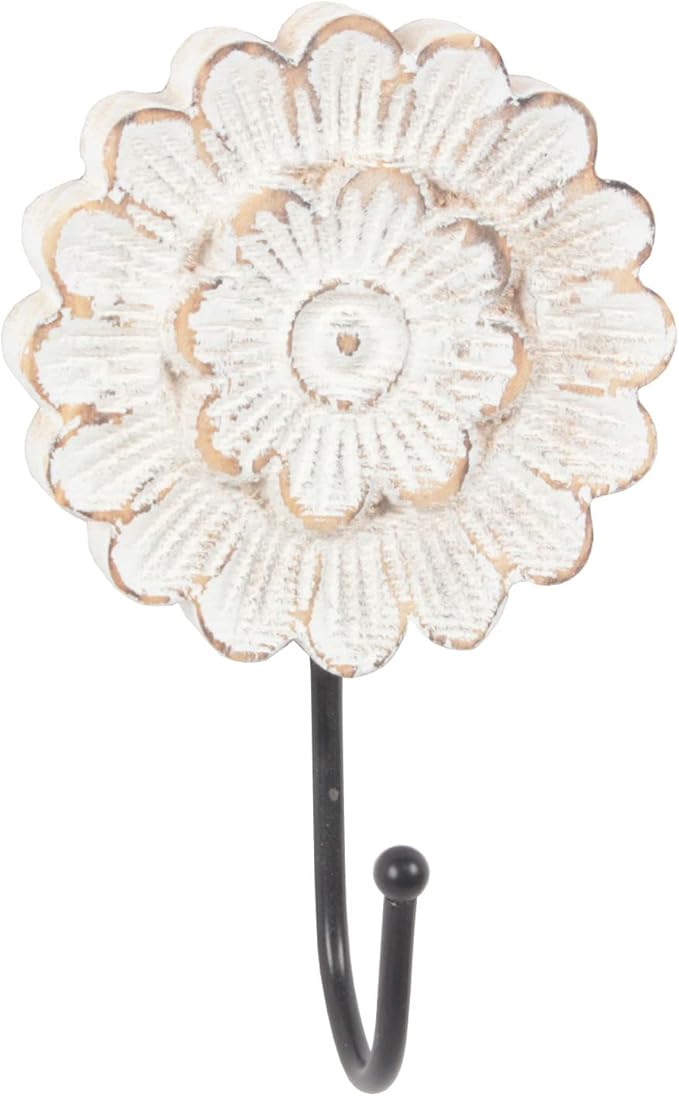 dwellington Distress Wood Flower Coat Hooks by dwellington