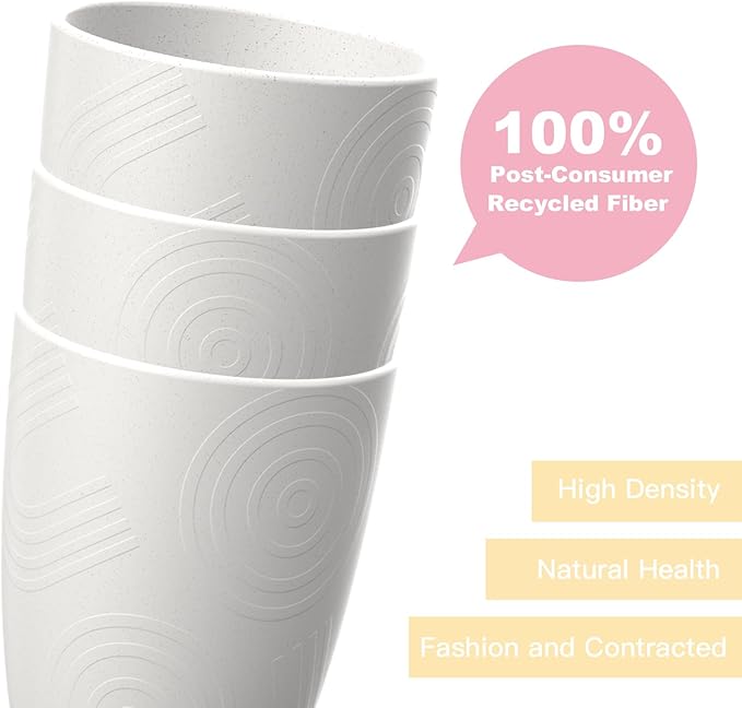 Homienly Kitchen Cups 12 OZ Wheat Straw Drinking Glasses–Unbreakable, - Image 4