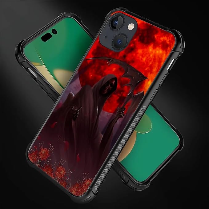 for iPhone 13 Case, Death by The Red Moon Pattern Graphic Design Girl Boy Soft - Image 5