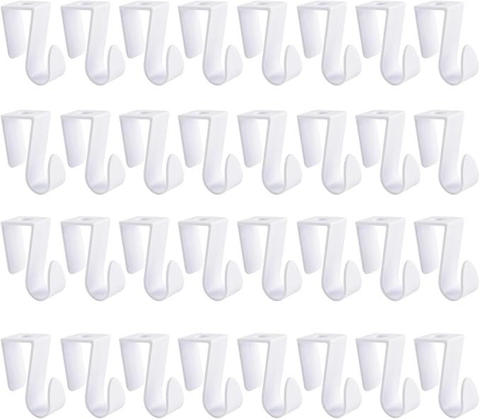32Pcs Over Cabinet Door Hooks Plastic Over The Door Single Hook Space-Saving by UFURMATE