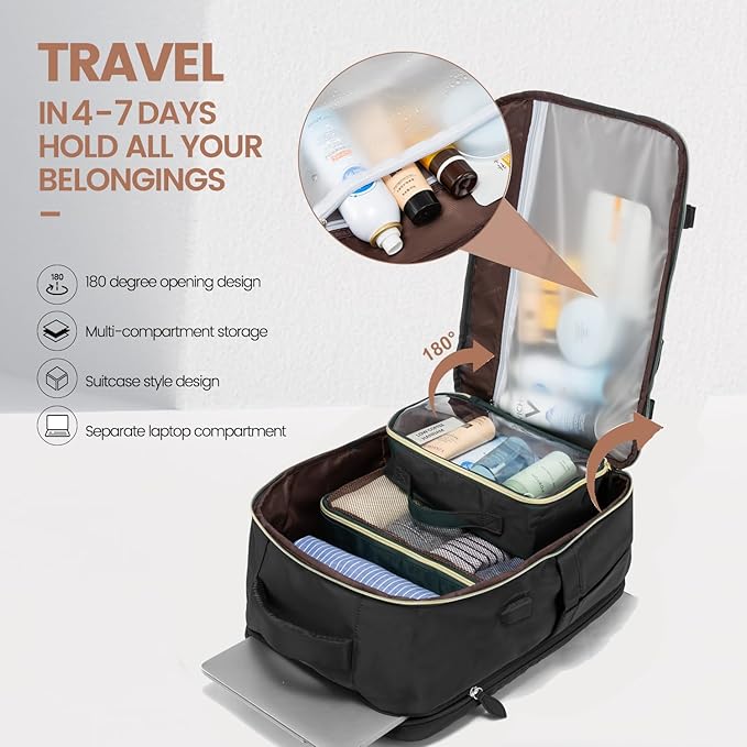 LOVEVOOK 50L Travel Backpack Carry On Airline Approved, Large Backpack - Image 6