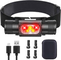 Headlamp Rechargeable, 2000 Lumen Super Bright LED Head Lamps by Rugtol