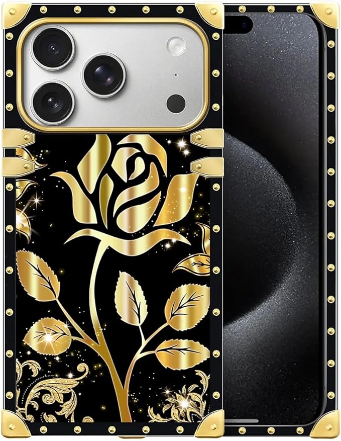 for iPhone 17 Pro Case Luxury Golden Decoration by Unknown