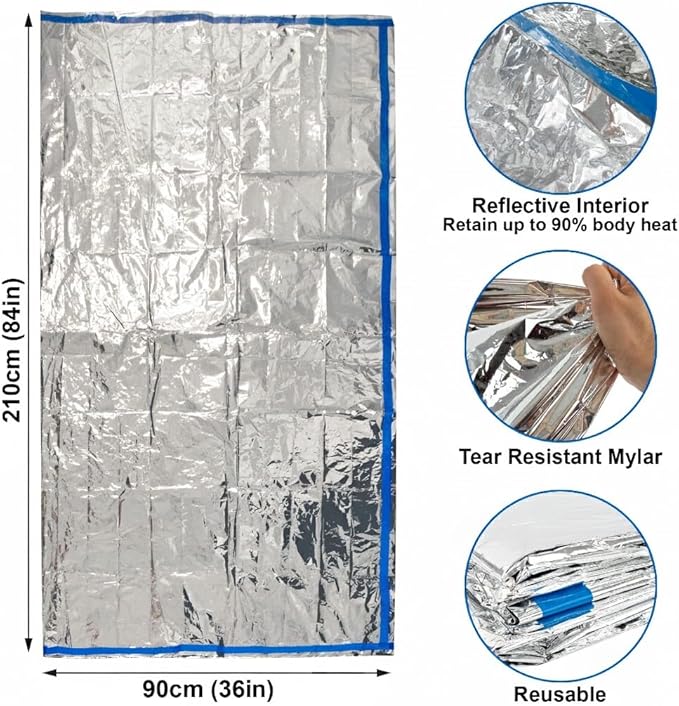 Mylar Emergency Thermal Blanket Sleeping Bag - Image 5