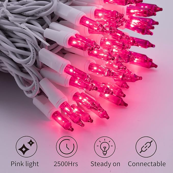 Christmas Pink Mini String Lights - Image 3