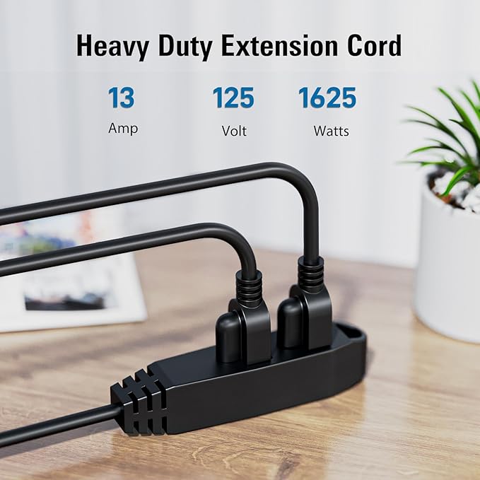 K KASONIC - 25-Feet 3 Outlet Extension Cord, UL Listed, 16/3 SJTW 3-Wire - Image 2