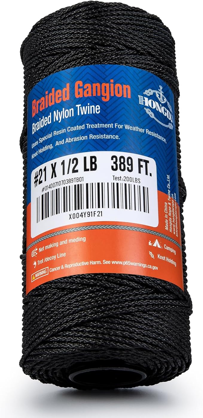 HONGDA #21 Braided Bank Line Twine, Braided Nylon String, 389 Feet Bank Line - Image 3