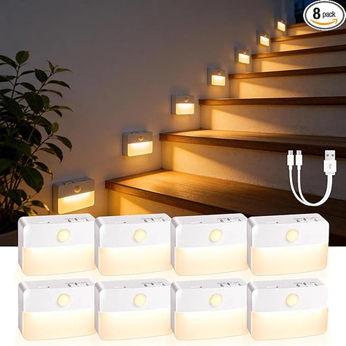 8 Pack Rechargeable Motion Sensor Stair Lights by Guankai