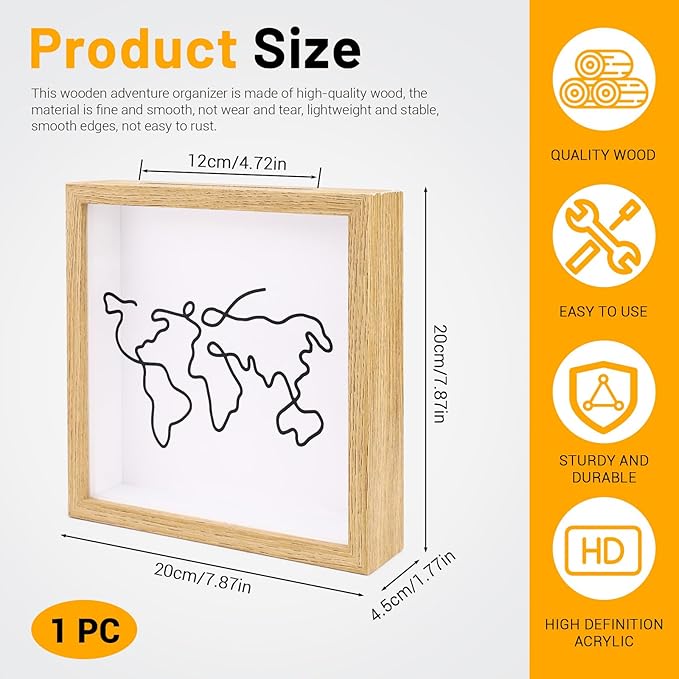 ASTIMESA 7.8" x 7.8" Adventure Archive Box Display Case, Transparent Travel - Image 2