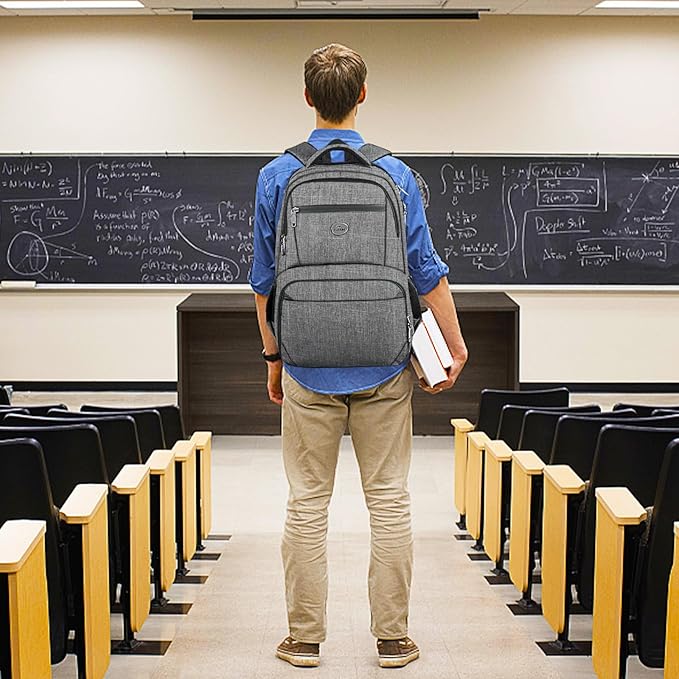 MATEIN Laptop Backpack with Lunch Box, 18 Inch Gray Mens Work Backpack - Image 7