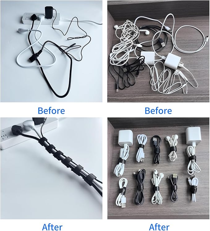 160PCS 8inches Cable Ties Reusable Multi-Colour Cord Straps Multi-Purpose Wire - Image 4