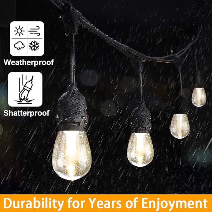 Mlambert 3-Color in 1 Solar String Lights Outdoor Waterproof Dimmable, 48ft - Image 5