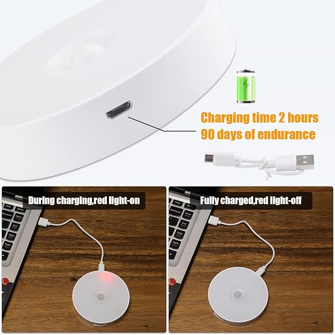Upgraded Motion Sensor Light, 8 LEDs, 3 Pack Rechargeable, 120 Detection - Image 3