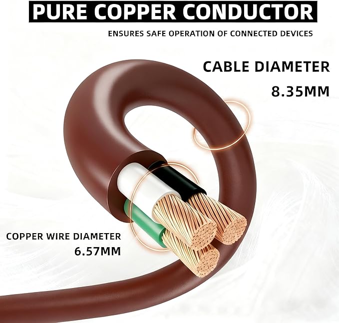 YOJOE Indoor Outdoor Extension Cord, 3 Prong 13A Weatherproof Power Cord - Image 7