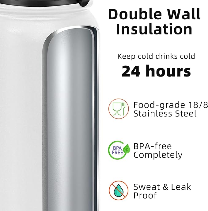 Fanhaw 32 oz Insulated Stainless Steel Water Bottle - Image 3
