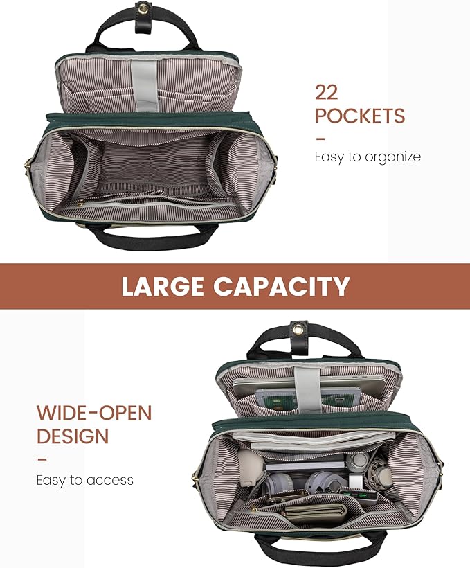 LOVEVOOK Laptop Backpack for Women, 15.6'' Waterproof Nurse Bag Teacher Work - Image 3