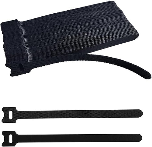 8 Inches Black Reusable Cable Ties, Cable Organizer, Cord Wrap and Hook Loop by Unknown