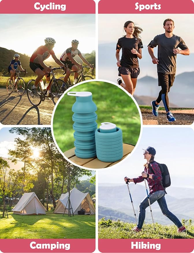 Collapsible Silicone Water Bottle – Foldable Travel Water Bottle Leakproof - Image 7