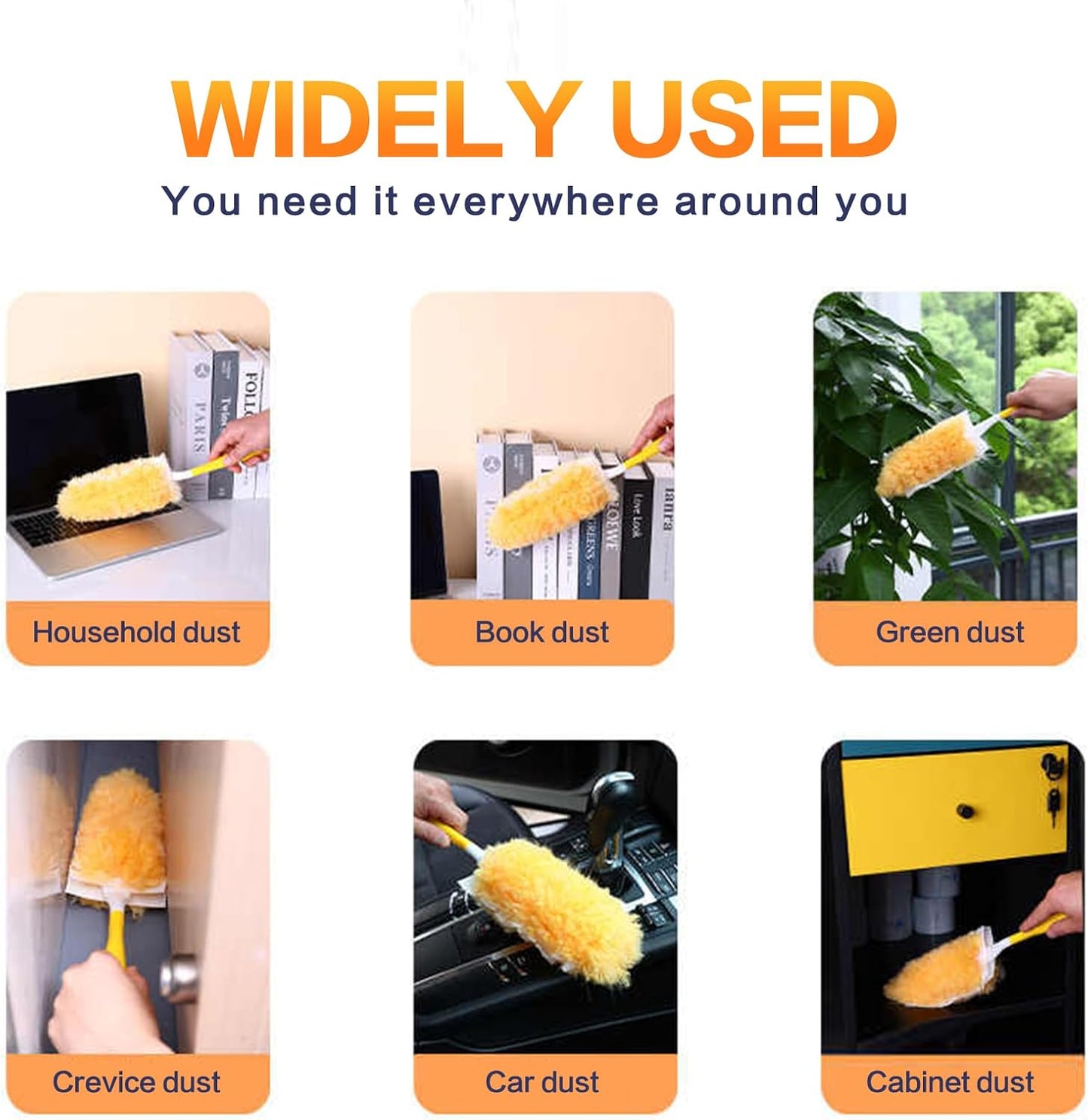 Heavy Duty Duster Refills, Unscented Disposable Dusters Kit for Cleaning Dusting Furniture Blind Ceiling Fan, Multi Surface 360 Feather Duster (100)