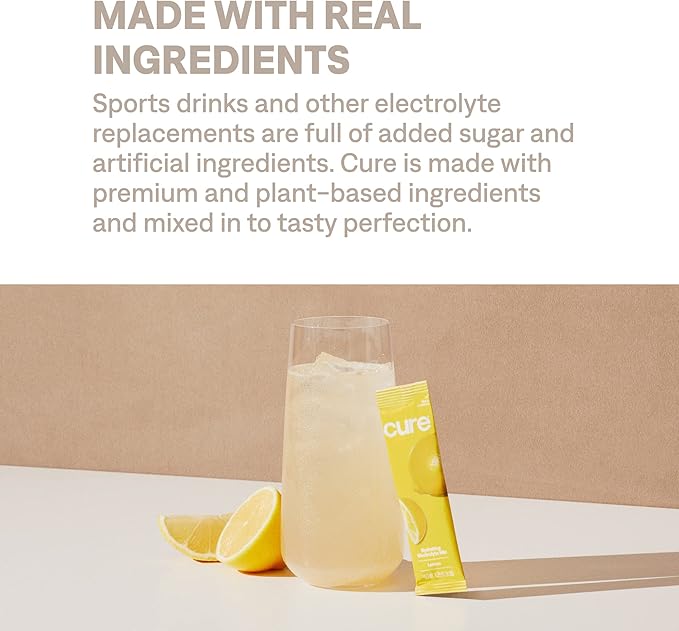 Cure Hydration | Plant-Based Electrolyte Drink Mix | No Added Sugar | FSA-HSA | - Image 7