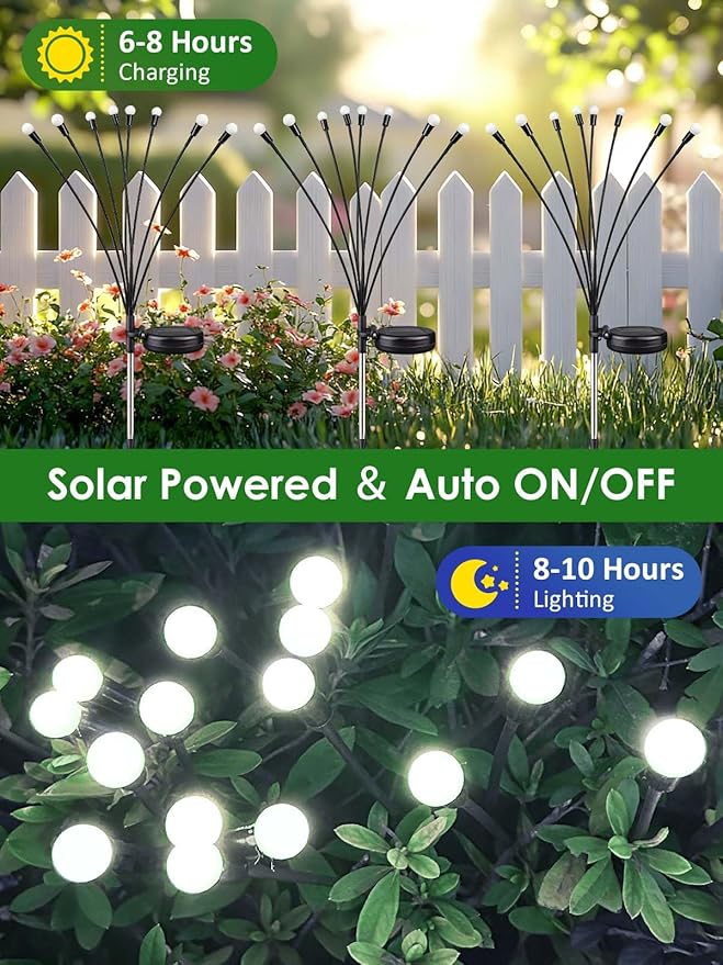 2026 Upgraded Solar Lights Outdoor, 10 Pack Solar Garden Lights - Image 5