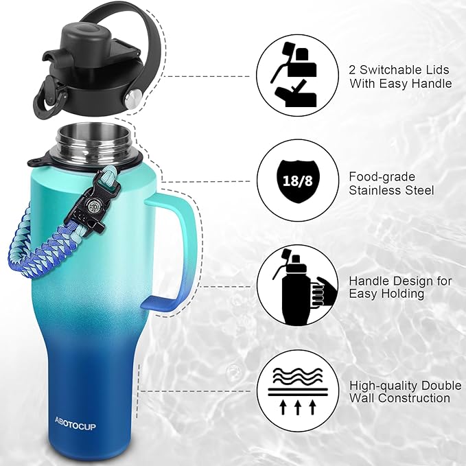 ABOTOCUP Water Bottle 40oz, Insulated Water Bottle - Image 3