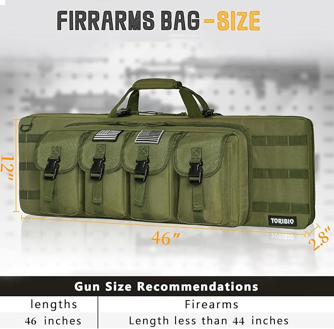 TORIBIO Double Rifle Case Soft Bag 32" 34" 36" 42" 46" 48'' 51“ 55” Gun Case - Image 2