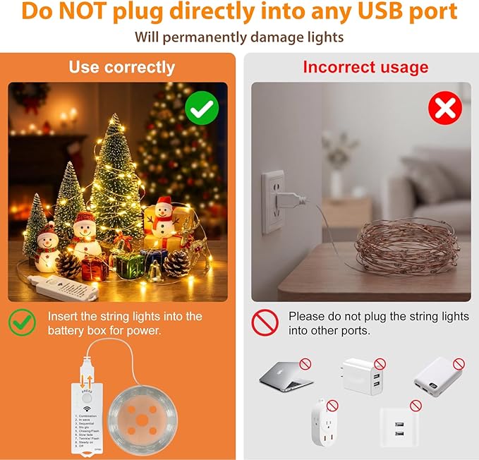 HXWEIYE Rechargeable Fairy Lights - Image 2