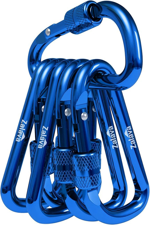 6PCS Carabiner Keychain, 2 inch Aluminum D-Clip Caribeener by Zalava