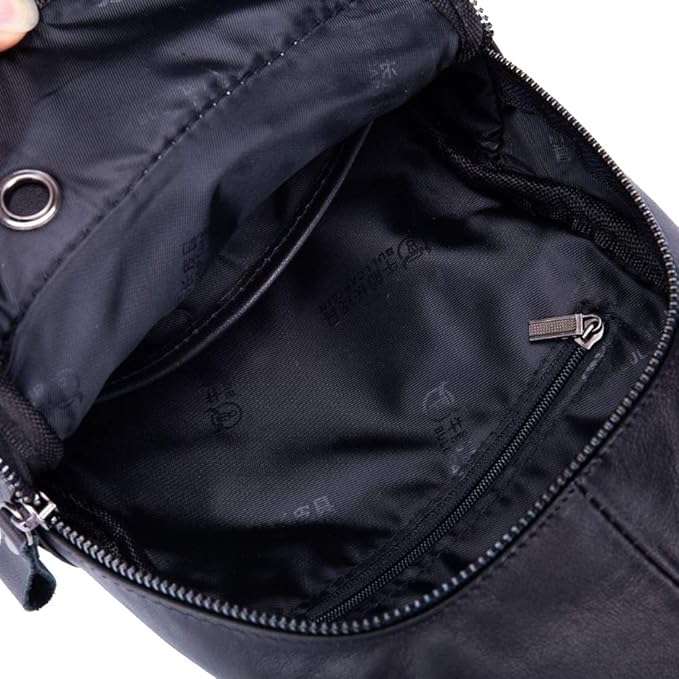 Hebetag Leather Sling Bag Crossbody Backpack - Image 6