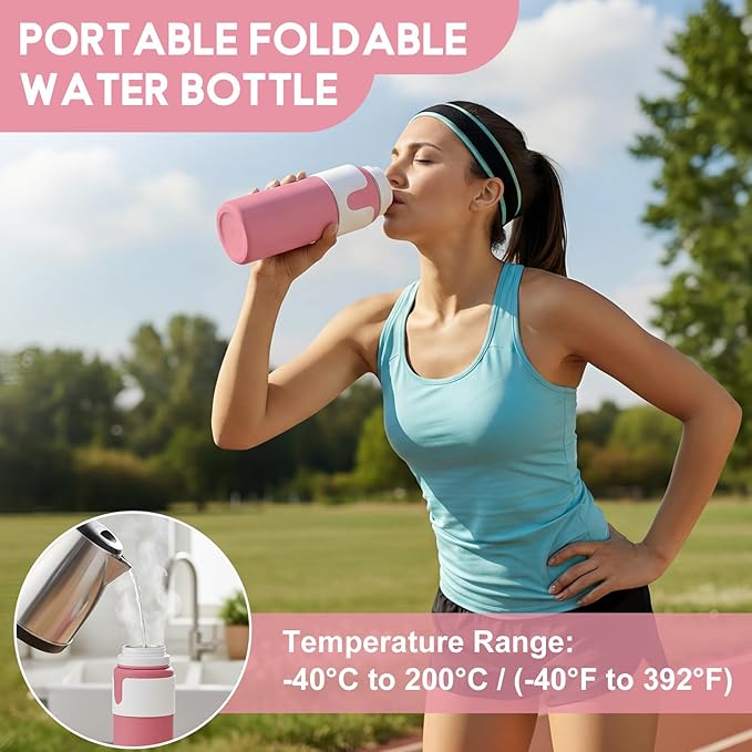 LemonRoad 2 Pcs 26 oz Silicone Collapsible Water Bottle, Portable Foldable - Image 4