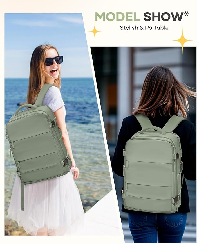 coofay Large Travel Backpack For Women Men Airline Approved Carry On Backpack - Image 2